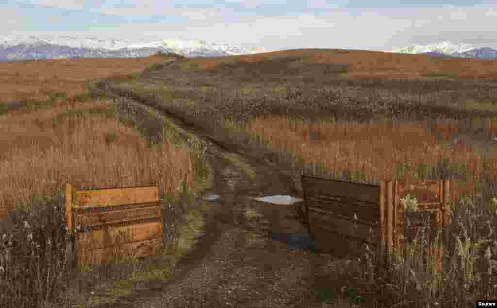 An abandoned gate near the town of Ochamchira, some 50 kilometers southeast of Sukhumi