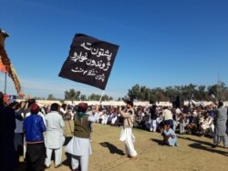 A Pashtun Tahafuz Movement (PTM) rally in Dera Ismail Khan a city in southern Khyber Pakhtunkhwa near Waziristan in February (file photo).