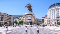 Statua Ratnik na konju, Skoplje, arhivska fotografija iz 2018. godine