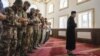 Former mufti Sheikh Said Ismahilov leads Ukrainian Muslim soldiers during prayers on the first day of Eid al-Adha in Medina mosque in the eastern town of Kostyantynivka in the Donetsk region on July 9.