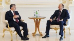 Azerbaijan - President Ilham Aliyev (R) meets with Hungary's Prime Minister Viktor Orban in Baku, 30Jun2012.