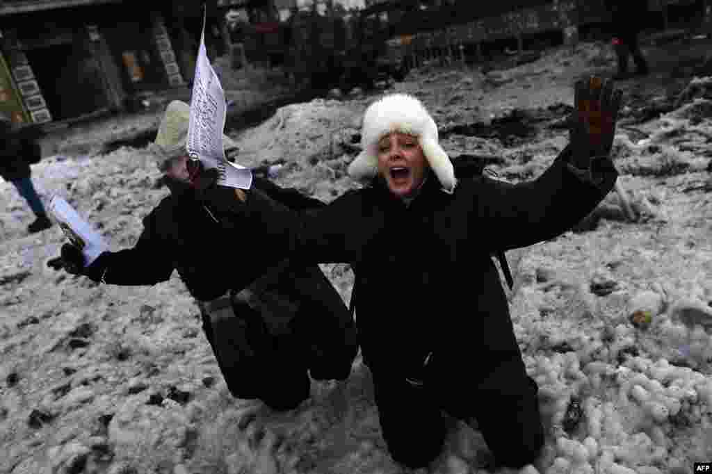 Kijev, 27. januar 2014. Foto: AFP / Aris Messinis