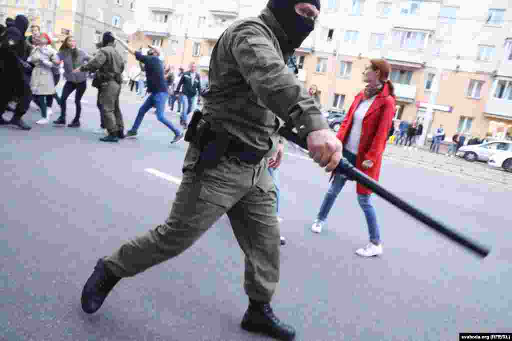 Police also used batons to forcibly break up the rally.