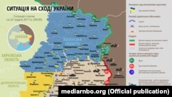 UKRAINE – UKRAINIAN Map: The situation in a combat zone at Donbas, 24Dec 2017