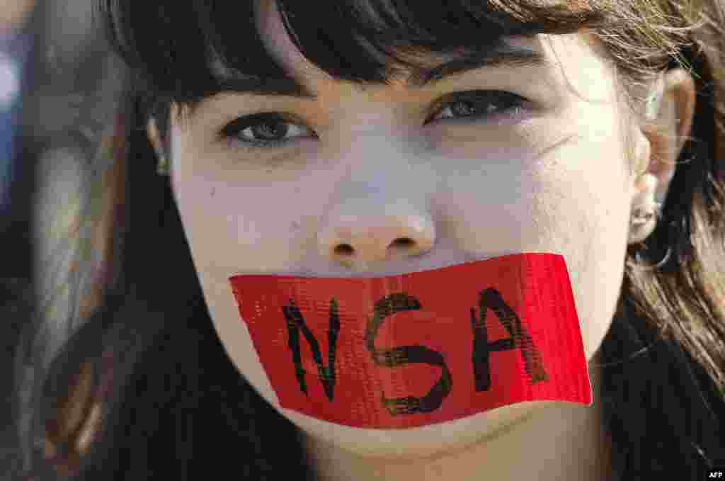 Од протестот против американскоите програми за тајно следење, Вашингтон 26.10.2013.