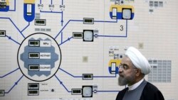 Iranian President Hassan Rohani at the Bushehr nuclear power plant (file photo)