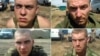 Handout pictures released by the Ukrainian Security Service (SBU) press service on August 26 purportedly show Russian paratroopers captured by Ukrainian forces near the village of Dzerkalne, in the Donetsk region.