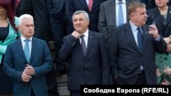 Волен Сидеров ("Атака), Валери Симеонов (НФСБ) и Красимир Каракачанов (ВМРО). Снимката е архивна.