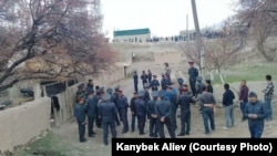 Local authorities say at least two people were hospitalized after an April 3 clash at the Kyrgyz-Tajik border.