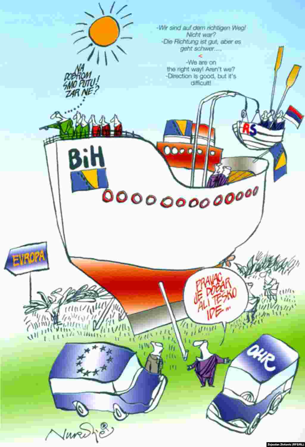 Autor karikature: Doko Ninković, foto: Zvjezdan Živković
