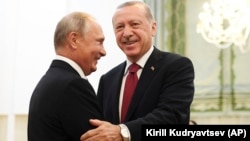 Ռուսաստանի և Թուրքիայի նախագահներ Վլադիմիր Պուտին և Ռեջեփ Էրդողան, Թեհրան, 7-ը սեպտեմբերի, 2018թ․