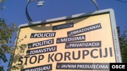 Bilbord za kampanju o borbi protiv korupcije - ilustracija