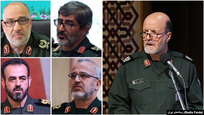 The commander of IRGC’s regional HQ in the top center of Iran “Saheb-al-Zaman”, Ali Akbar Nouri and his provincial deputies Mohsen Karimi (Markazi), Nohammad Taghi Shahgheraghi (Qom), Hamid Damghani (Semnan), and Mohammad Shah