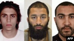London Bridge-də terror törətməkdə günahkar bilinənlər. Youssef Zaghba, Khuram Shazad Butt and Rachid Redouane (soldan sağa)