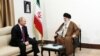 IRAN -- Iran's supreme leader Ayatollah Ali Khamenei (R) meets with Russian president Vladimir Putin in Tehran, November 1, 2017