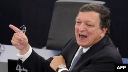 European Commission President Jose Manuel Barroso decried a breach of basic values at a State of the Union speech in Strasbourg. 