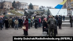 Раніше люди зібралися на Майдані у третю річницю початку Революції гідності, 21 листопада 2016 року 