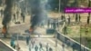 A TV video grab shows clashes in the flashpoint town of Daraa in April.