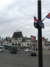 Флаги КНДР и России во Владивостоке