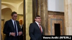 Заменик државниот секретар на САД и специјален претставник на Стејт департментот за Западен Балкан Метју и српскиот претседател Александар Вучиќ