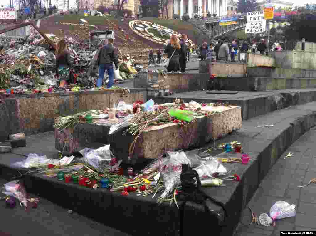 Even now there are plenty of flowers and impromptu memorials for the fallen. 