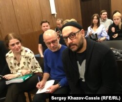 Софья Апфельбуам, Алексей Малобродский и Кирилл Серебренников на заседании Мещанского суда 20 ноября