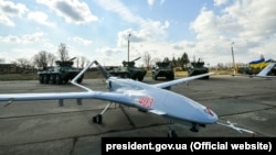 UKRAINE – A Turkish-made Bayraktar combat drone purchased for Ukraine's Armed Forces, March 20, 2019