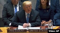 Președintele Donald Trump prezidînd ședința Consiliuljui de Securitate ONU