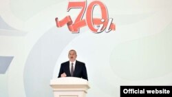 Prezident İlham Əliyev Sumqayıt şəhərinin 70 illik yubileyində çıxış edir, 21 noyabr 2019