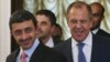 شیخ عبدالله بن زاید آل نهیان (چپ) وزیر امور خارجه امارات همراه با سرگئی لاوروف، همتای روس خود.