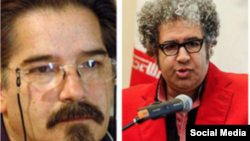 Writers Reza Khandan Mahabadi (left) and Baktash Abtin (right)