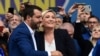 Matteo Salvini cu Marine Le Pen, președinta formațiunii de extremă draptă din Franța, Rassemblement National (RN) 