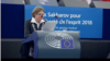 Двоюродная сестра Сенцова Наталья Каплан на вручении премии Сахарова в Европарламенте