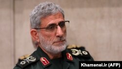 Novoimenovani komandir Kuds snaga Iranske revolucionarne garde, Ismail Kani, na komemorativnoj ceremoniji za general-majora Kasema Solejmanija u Teheranu, 9. januara 