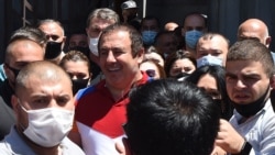 Armenia -- Prosperous Armenia Party leader Gagik Tsarukian is surrounded by supporters outside his house in Arinj, June 14, 2020.