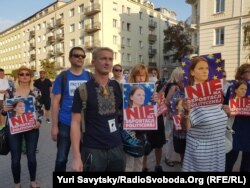 Un protest al activiștilor polonezi la Varșovia, împotriva deportării Ludmilei Kozlovska, 23 august 2018