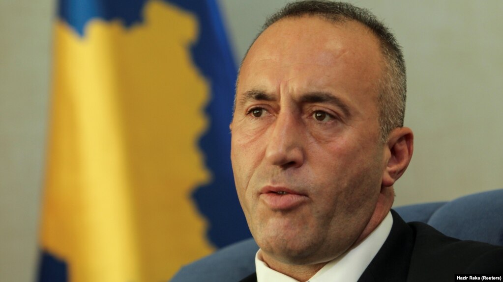 Kosovo's prime minister, Ramush Haradinaj, talks during an interview with Reuters in Pristina in October.