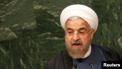 Iranian President Hassan Rohani at UN headquarters in New York