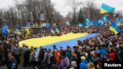 Участники протестных выступлений в Киеве