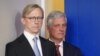 Brian Hook, U.S. Special Representative for Iran stands with White House National Security Adviser Robert O'Brien. January 10, 2020. FILE PHOTO