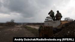 Крайний блокпост украинских военных неподалеку от Авдеевки
