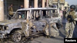 مشهد من انفجار منطقة العلاوي ببغداد