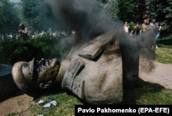 Знесений пам’ятник маршалу СРСР Георгію Жукову. Харків, 2 червня 2019 року