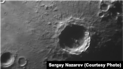 Фотография лунного кратера Коперник, сделанная в КрАО