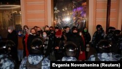 Во время протестов в Москве, 2 февраля 