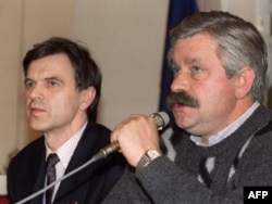 Руслан Хасбулатаў і Аляксандар Руцкі. Масква, 1 кастрычніка 1993