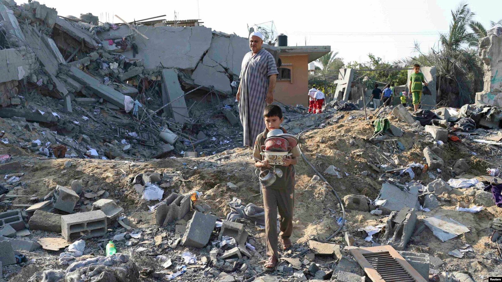 Prizor nakon izraelskog vazdušnog napada na Gazu, juli 2014.