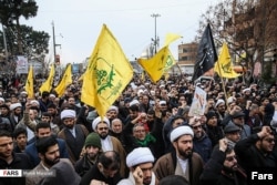 Members of the Fatemiyoun Brigade attend the funeral in Tehran for Major General Qasem Soleimani, Iran's top military commander. (file photo)