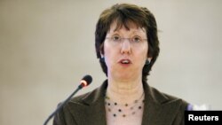 Catherine Ashton la Geneva