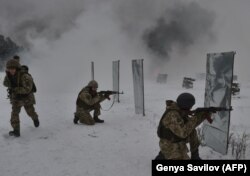 Ілюстрацыйнае фота. Украінскія вайсковыя вучэньні ў Чарнігаўскай вобласьці, 2018 год